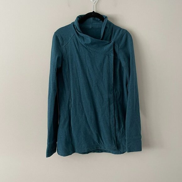 Lululemon Athletica Button Closure Long Sleeve Outdoor Coast Wrap Blue 4 - Picture 2 of 8